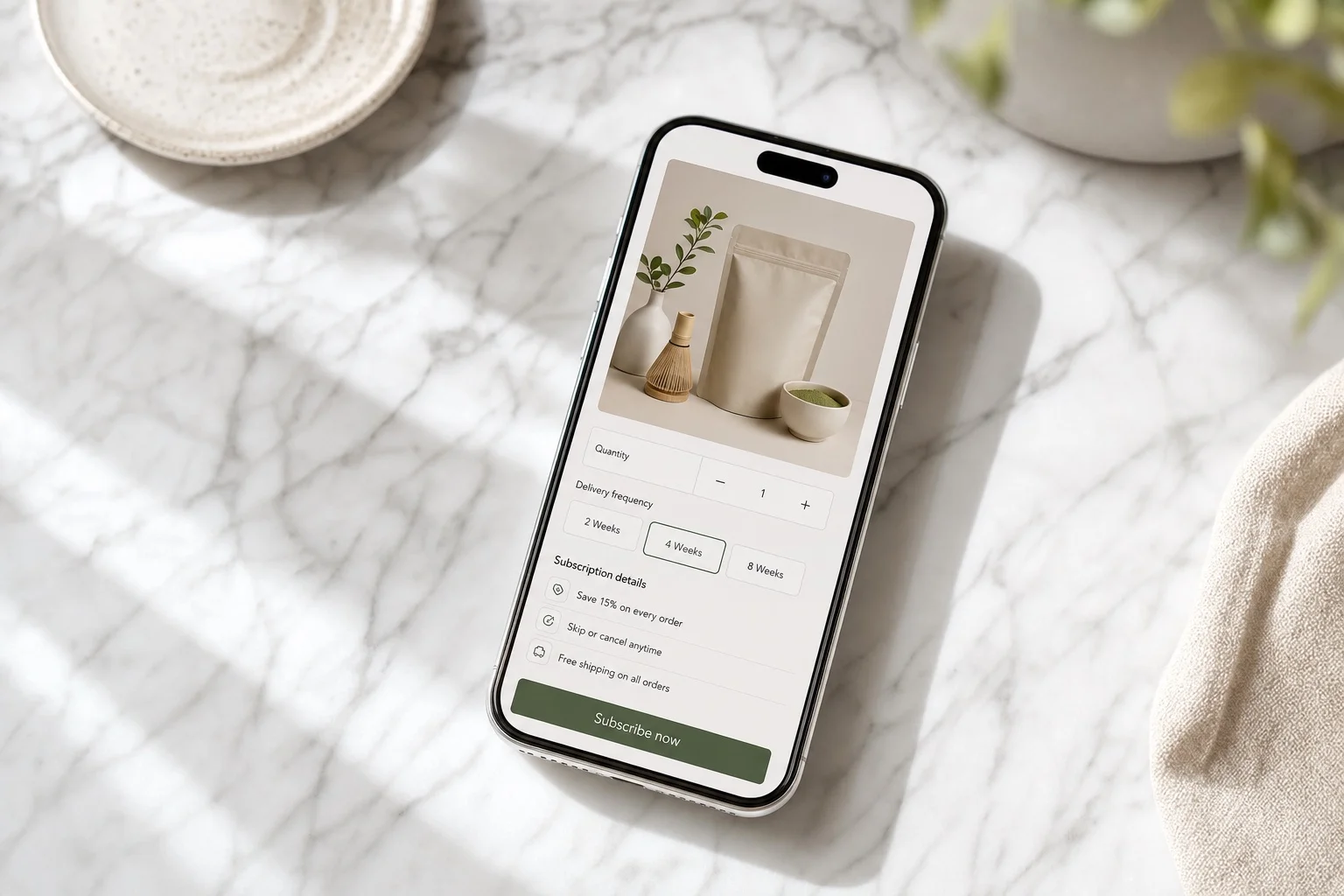 A Shopify merchant confidently setting up their first subscription product in the Ongoing app dashboard